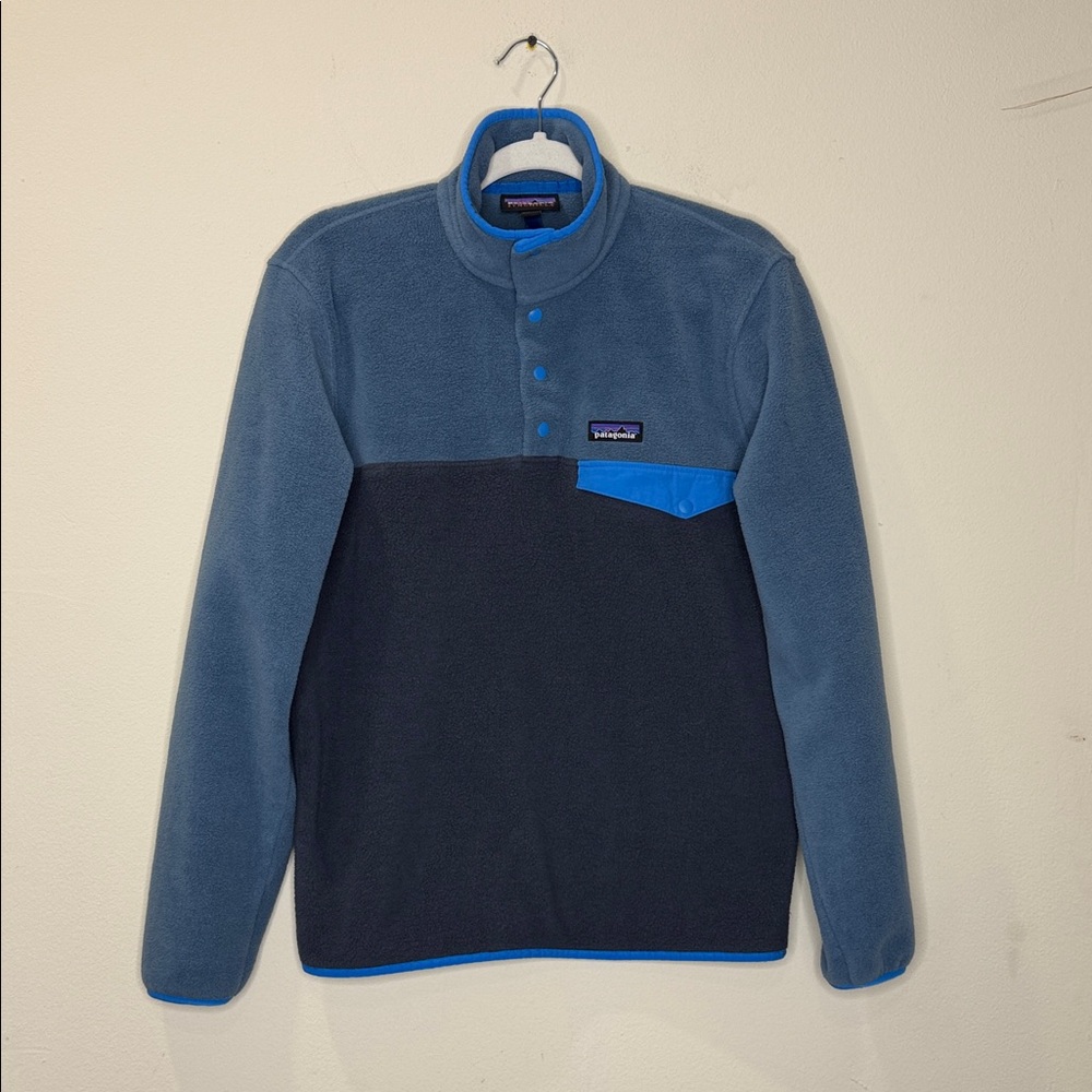 Patagonia Two-Tone Snap-T Fleece Pullover - Slate Blue & Navy